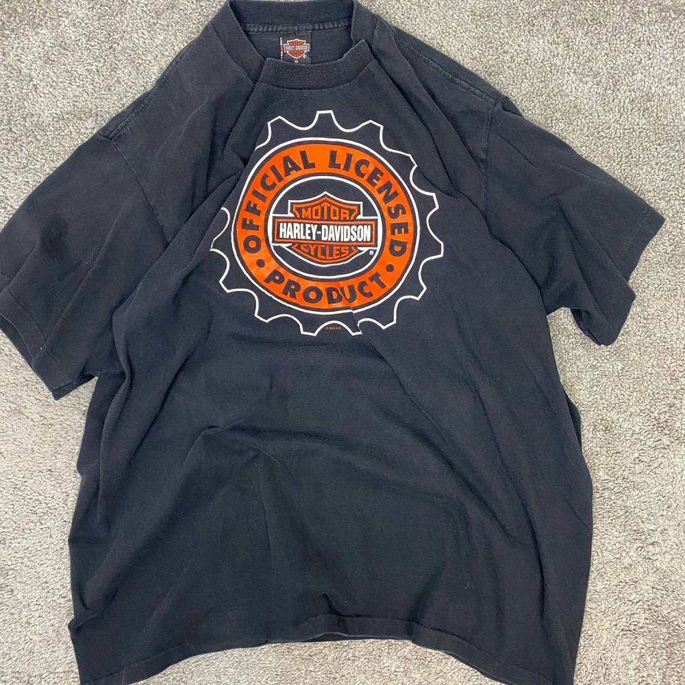 Vintage 1995 black harley davidson woodstock new york tshirt